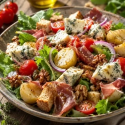Salade jurassienne au Bleu de la Marre et aux noix