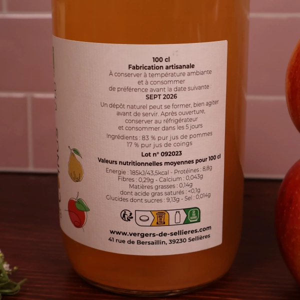 Jus de Pomme Coing Bio Du JURA - Image 3